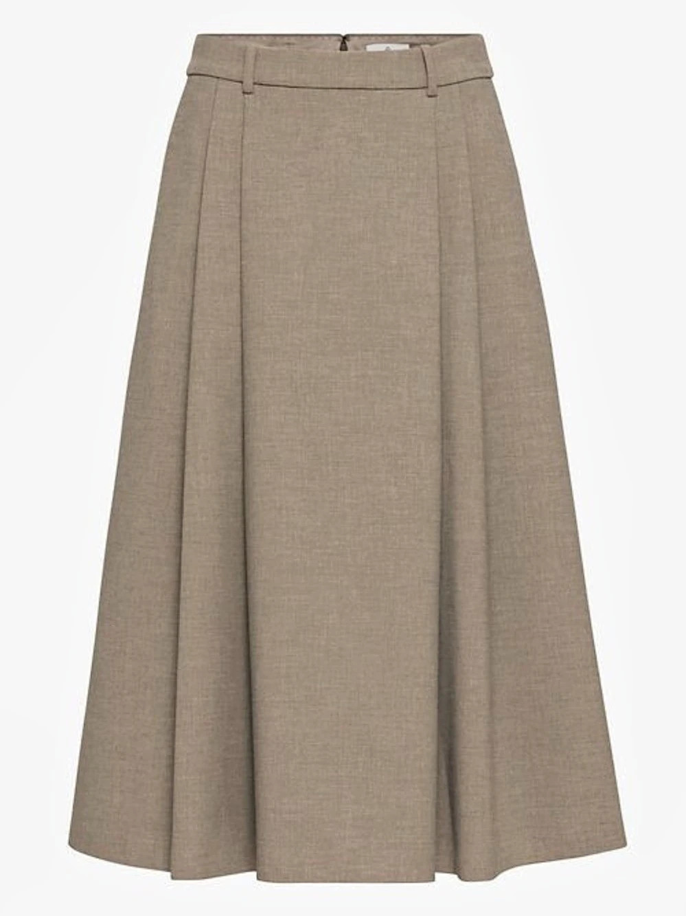Aritzia Enterprise Skirt - ™ A-Line Midi Skirt in Heather Taupe Size 10 EUC